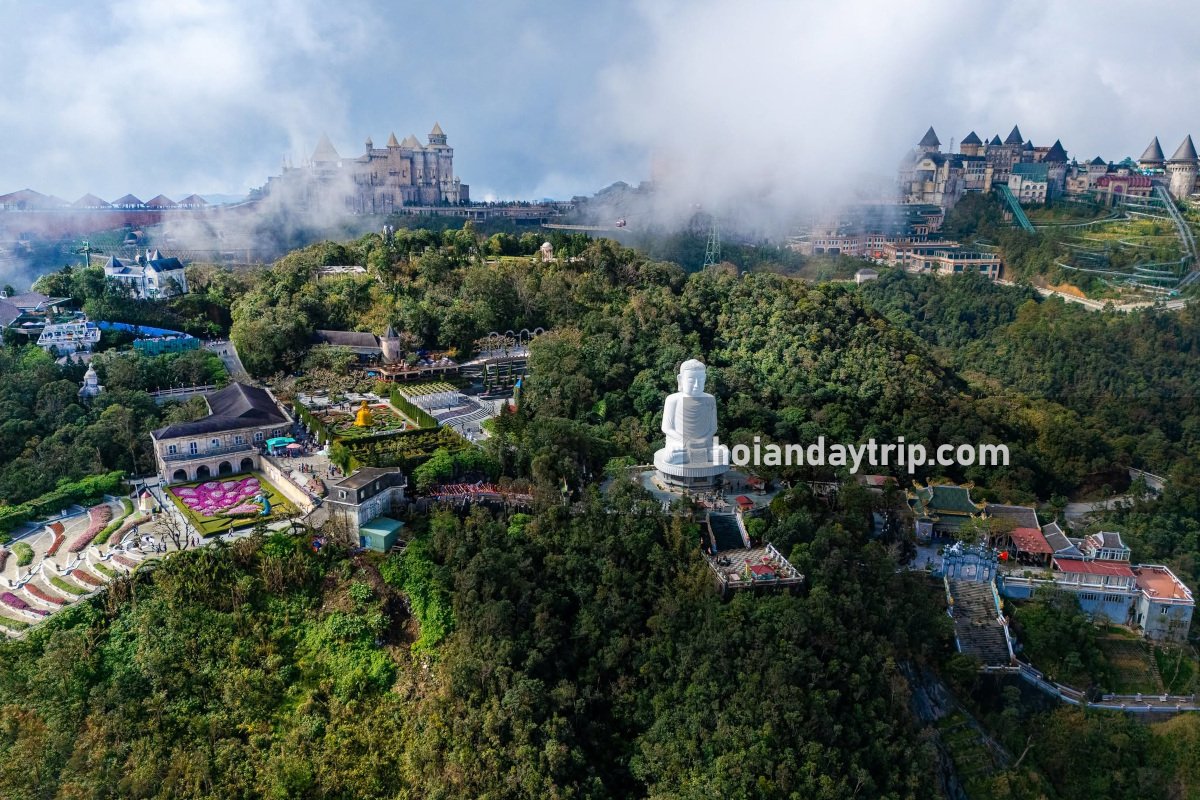 ba na hills buddha aerial view